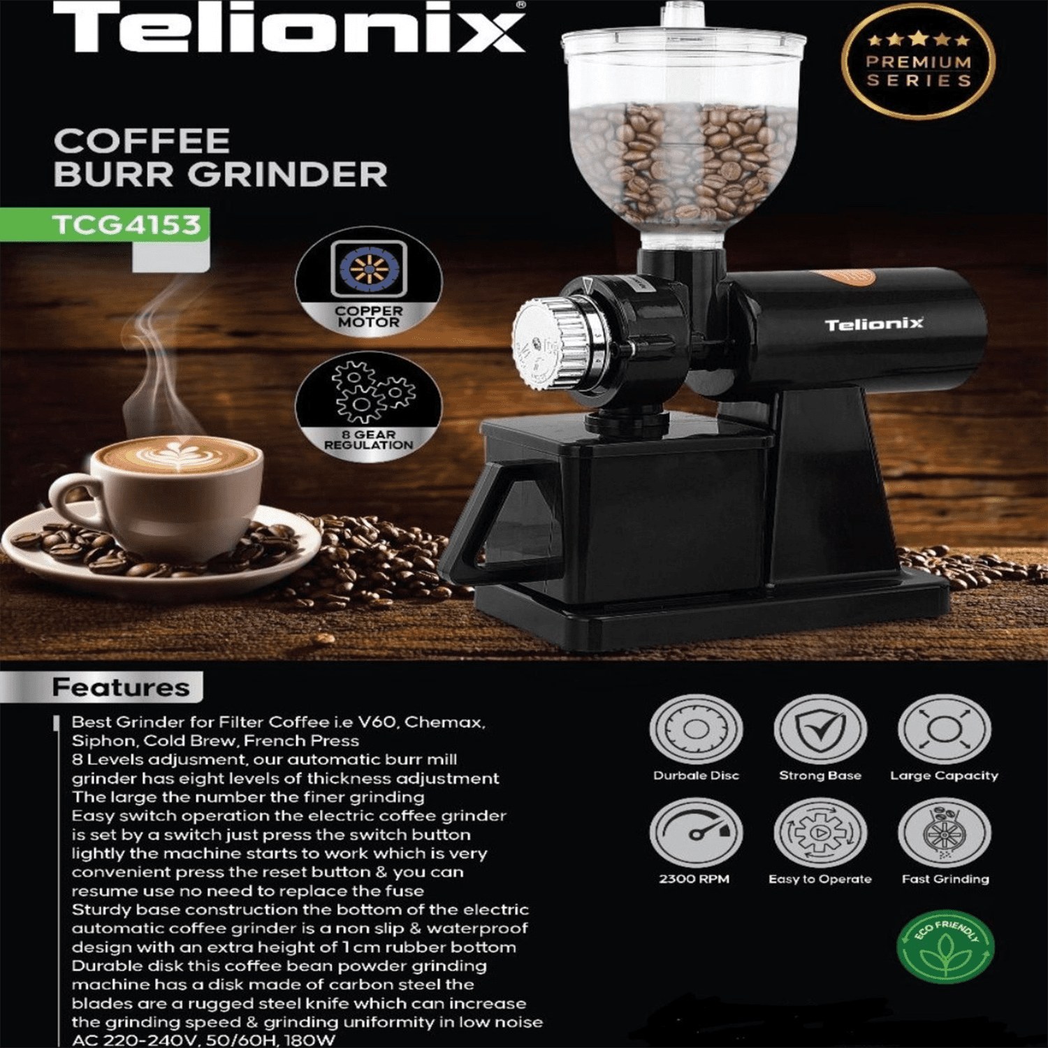 آسیاب قهوه تلیونیکس TCG4153